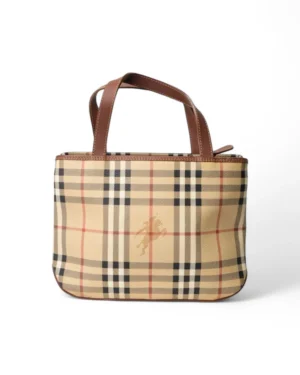 Burberry Tote Small Check Marrone