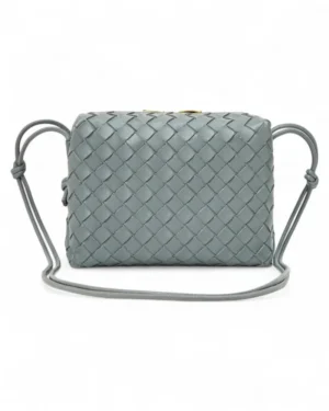 Bottega Veneta Loop Camera Bag Small Intrecciata Grigio