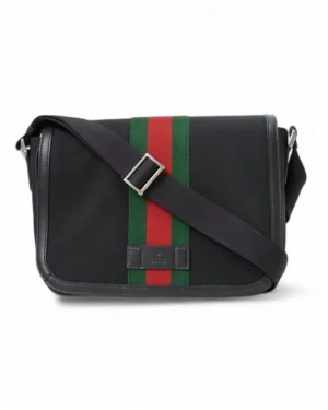 Gucci Messanger Bag Web Medium Techno Tela Nero