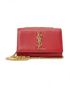 Saint Laurent Kate Mini Granulata Rossa