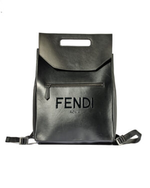Fendi Zaino Logo Print Medium Nero