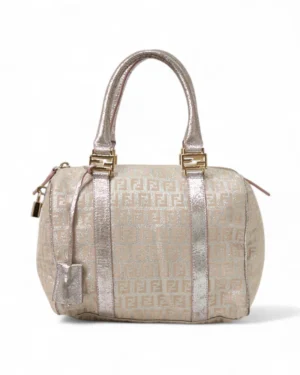 Fendi Boston Small FF Logomania Laminata Rosa