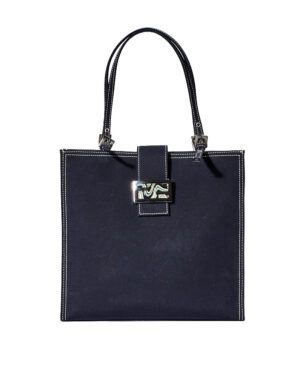 Fendi Tote Square MM Denim Blu