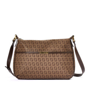Fendi Tracolla Medium FF Logomania Marrone