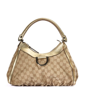Gucci Hobo Sottospalla Small D Ring GG Supreme Oro