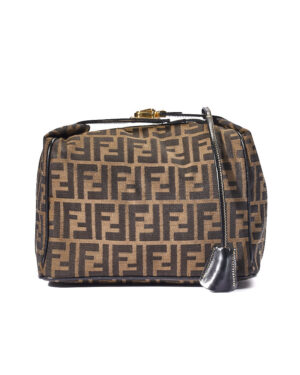 Fendi Pouch Lock Medium FF Logomania Marrone