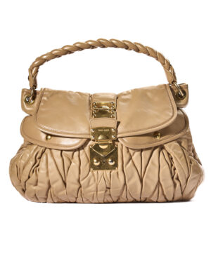 Miu Miu Coffer Large Groffata Beige