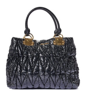 Miu Miu Shopper Large Matelassè Vernice Nera