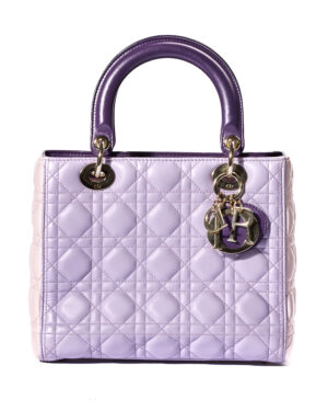 Dior Lady Medium Cannage Tricolor Lilla