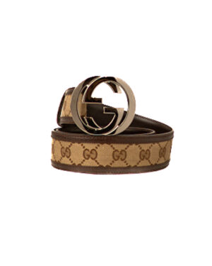 Gucci Cintura Interlocking GG Supreme Marrone