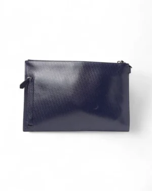 Fendi Clutch Medium FF Logomania Lucida Blu
