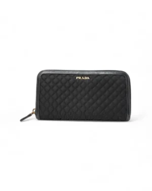 Prada Portafoglio Zip Trapuntato Nylon Nero