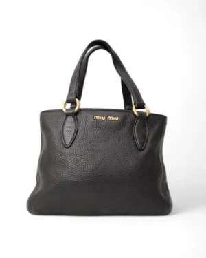 Miu Miu Shopper Square Granulata Nera
