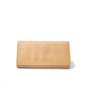 Chanel Portafoglio Deauville Caviar  Beige