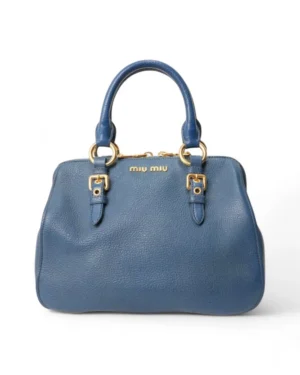 Miu Miu Bauletto Small Granulato Blu