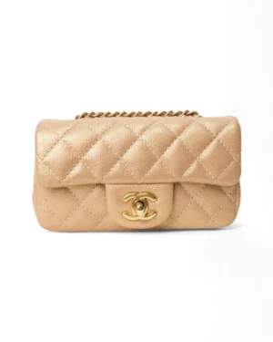 Chanel Mini Timeless Caviar Perlata Oro