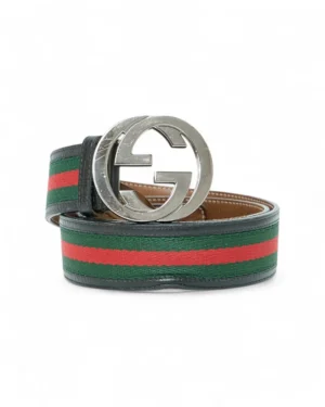 Gucci Cintura Interlocking Web Nera