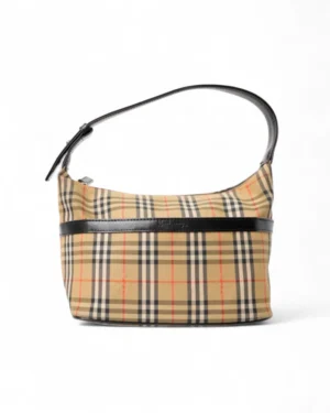 Burberry Pochette Hobo Small Check Nera