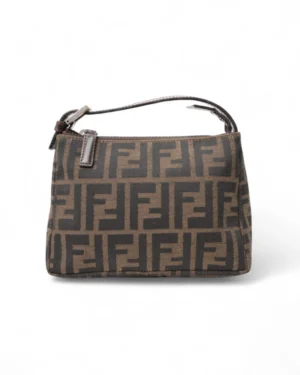 Fendi Pochette Mini FF Logomania Marrone