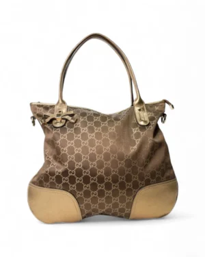 Gucci Shopper Lurex GG Supreme Marrone/Oro