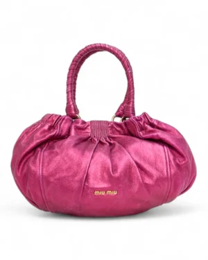 Miu Miu Sottospalla Hobo Medium Laminata Fucsia
