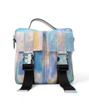 Fendi Messanger Medium FF Nylon Azzurra