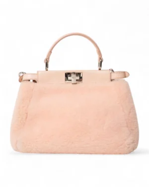 Fendi Peekaboo Mini Shearling Rosa