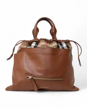 Burberry Shopper Bucket Square Medium Marrone