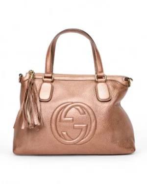 Gucci Soho Shopper Medium Laminata Rosa