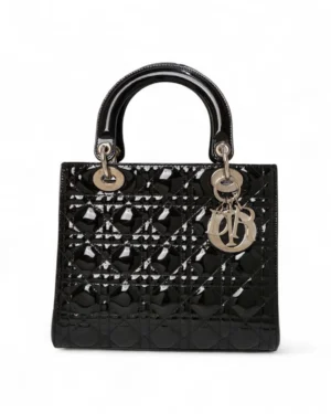 Dior Lady Medium Vintage Cannage Lucida Nera