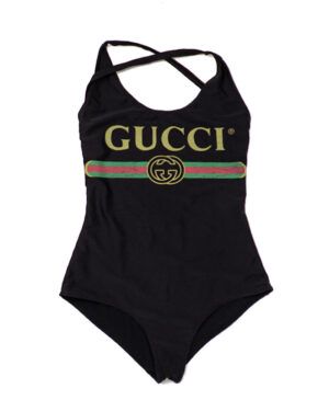 Gucci Costume Intero Web Lycra Nero