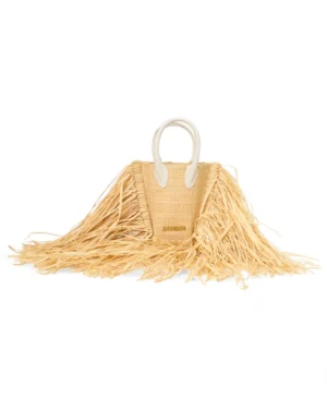 Jacquemus Le Baci Petit Rafia Beige Bianco