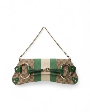 Gucci Horsebit 1955 Pochette GG Supreme Verde