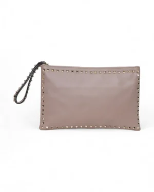 Valentino Rockstud Clutch Medium Cipria
