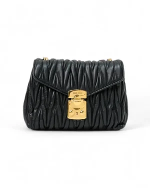 Miu Miu Pochette Chain Small Groffata Nera