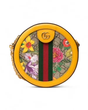 Gucci Ophidia Round Flora GG Supreme Gialla