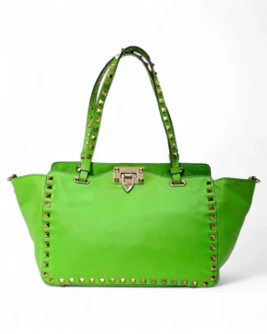 Valentino Shopper Rockstud Medium Verde