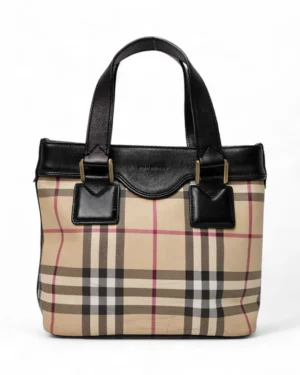 Burberry Tote Mini Check Beige Nera