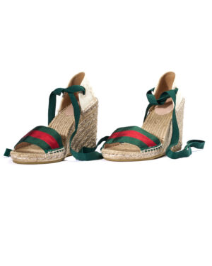 Gucci Zeppa Web Verde Bianco