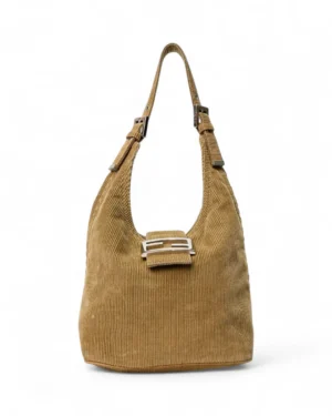 Fendi Baguette Hobo Small Corduroy Beige