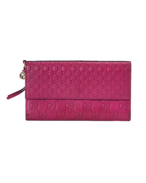 Gucci Portafoglio Clip Micro Guccissima Fucsia