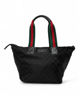 Gucci Shopper Zip Small Nylon GG Nero