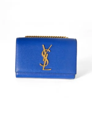 Saint Laurent Kate Small Granulata Blu Elettrico