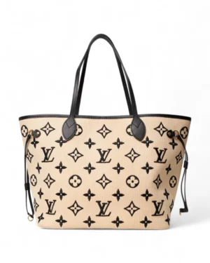 Loui Vuitton Neverfull MM By The Pool Rafia Monogram Nera