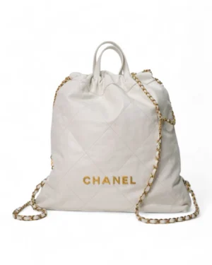 Chanel Zaino 22 Trapuntato Medium Bianco