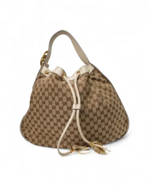 Gucci Sottospalla Hobo Interlocking GG Supreme Bianca