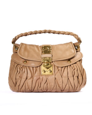 Miu Miu Coffer Large Groffata Beige