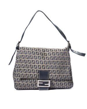Fendi Mama Baguette Medium FF Logomania Blu
