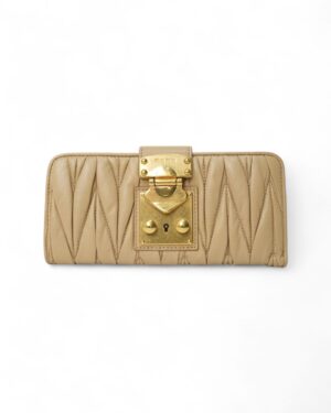 Miu Miu Portafoglio Coffer Groffato Beige