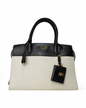 Prada Esplanade Medium Bicolor Saffiano Bianco